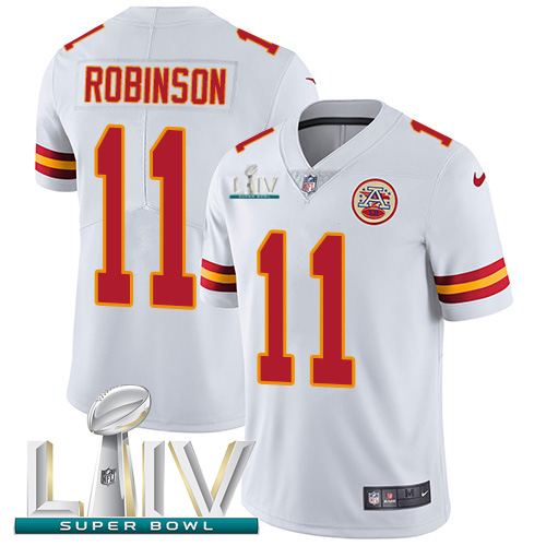 Kansas City Chiefs Nike #11 Demarcus Robinson White Super Bowl LIV 2020 Men Stitched NFL Vapor Untouchable Limited Jersey->youth nfl jersey->Youth Jersey